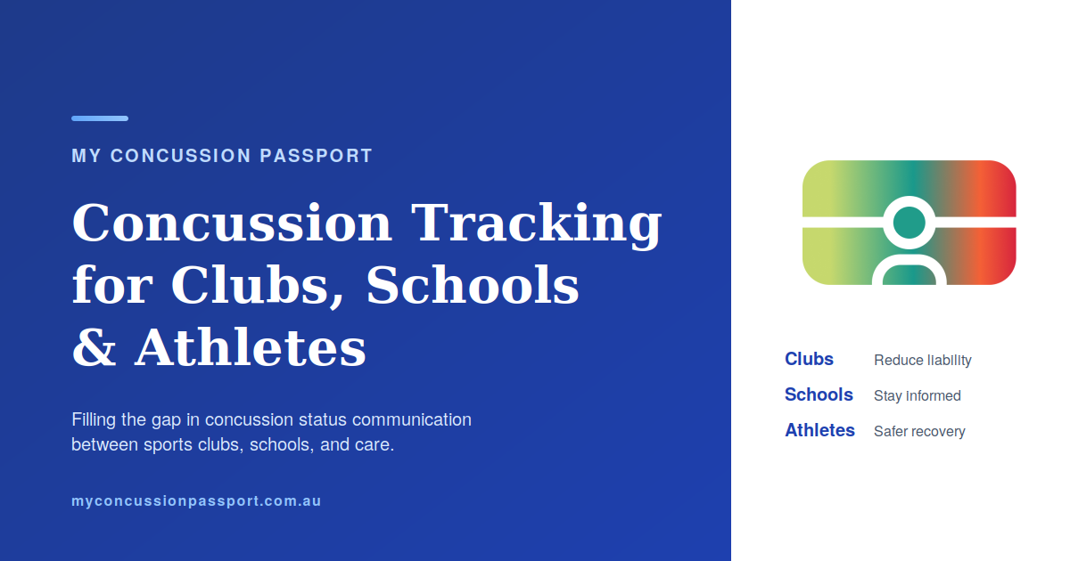 Concussion Rack Card Concussion Tracking for Clubs, Schools & Athletes | My Concussion Passport